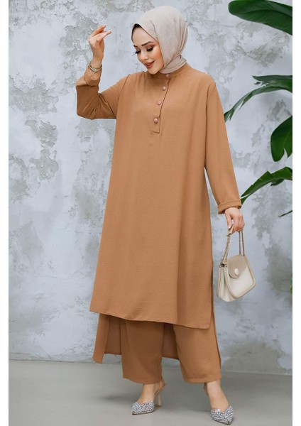 Arkası Uzun Camel Tesettür Ikili Takım 10102C fiyatları