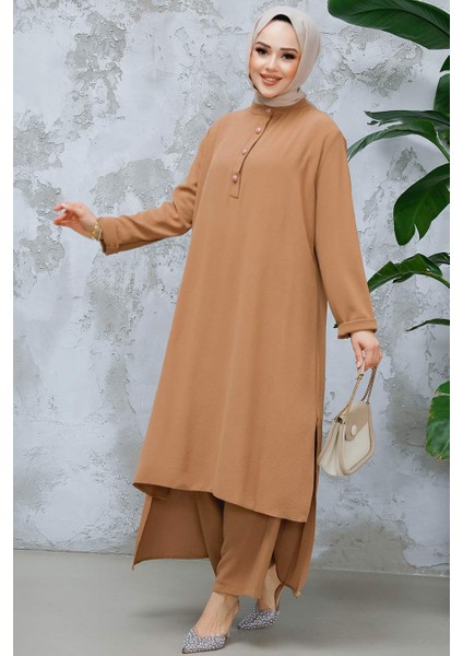 Arkası Uzun Camel Tesettür Ikili Takım 10102C modelleri
