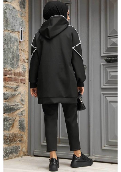 Fermuarlı Siyah Tesettür Ikili Takım 12621S modelleri