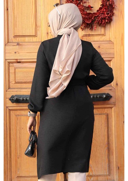 Kemerli Siyah Tesettür Tunik 646S fırsatları