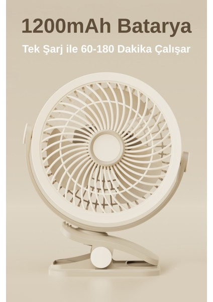 3 Kademe USB Şarjlı Mandallı 360° Taşınabilir Fan Vantilatör Soğutucu YS2545 fırsatları