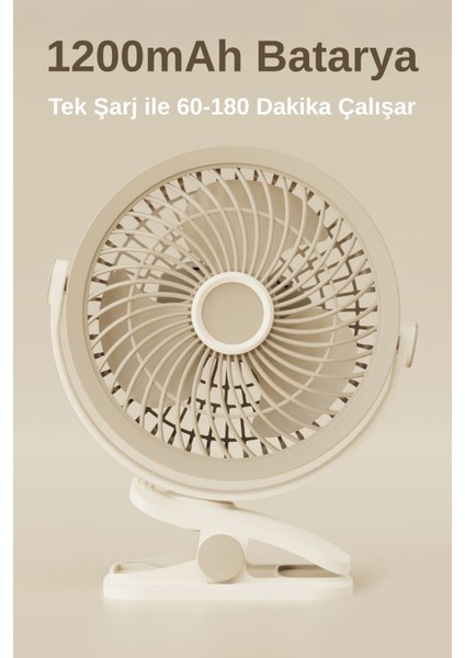 3 Kademe USB Şarjlı Mandallı 360° Taşınabilir Fan Vantilatör Soğutucu YS2545 fırsatları