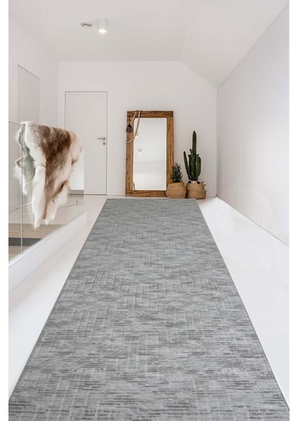 Kaymaz Tabanlı Kesme Kabartmalı Salon Koridor Mutfak HALISI5015G Gri fiyatları