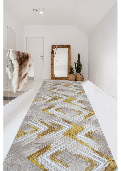Kaymaz Tabanlı Kesme Kabartmalı Salon Koridor Mutfak HALISI5014G Gold fiyatları