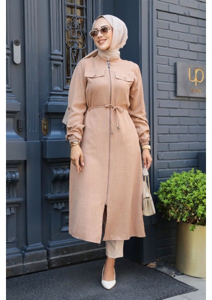 Düğmeli Camel Tesettür Tunik 645C fiyatları
