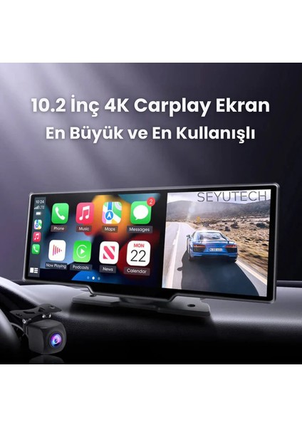 X1 Ekranlı Carplay Apple Android Uyumlu 10.2 Inç 4K Görüntü Arka/ön Görüş Kameralı Araç Ekranı fiyatları