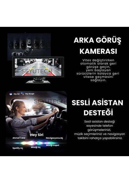 X1 Ekranlı Carplay Apple Android Uyumlu 10.2 Inç 4K Görüntü Arka/ön Görüş Kameralı Araç Ekranı modelleri