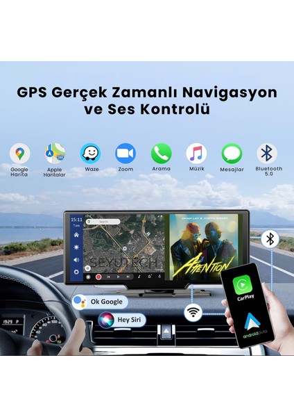 X1 Ekranlı Carplay Apple Android Uyumlu 10.2 Inç 4K Görüntü Arka/ön Görüş Kameralı Araç Ekranı fırsatları