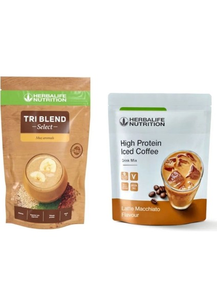 Yüksek Proteinli Soğuk Kahve Karışımı ve ​Tri Blend Select Sağlıklı Destek Seti