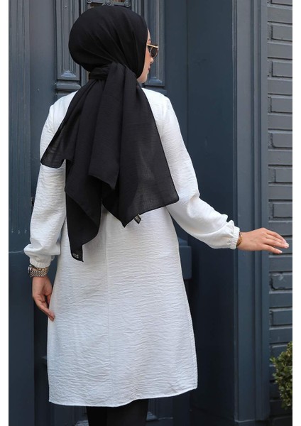 Kemerli Beyaz Tesettür Tunik 646B fırsatları