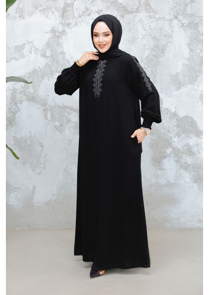 Cepli Siyah Tesettür Ferace 45274S