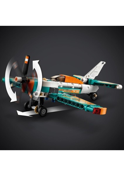 Technic Yarış Uçağı 42117 – 154 Parça, 2'si 1 Arada Dönüştürülebilir Canlı Renkli Model ve Hediye Seti