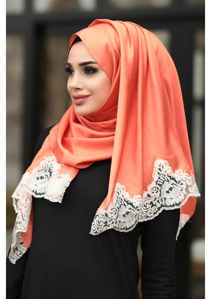 - Dantelli Ipek Görünümlü Şal