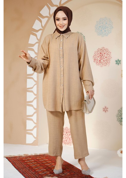 Düğmeli Bisküvi Tesettür Ikili Takım 28141BS modelleri