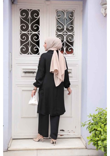 Kolyeli Siyah Tesettür Ikili Takım 52631S modelleri