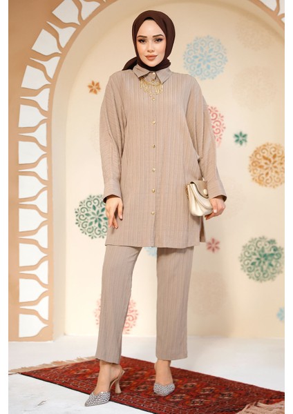 Pileli Vizon Tesettür Ikili Takım 2817V