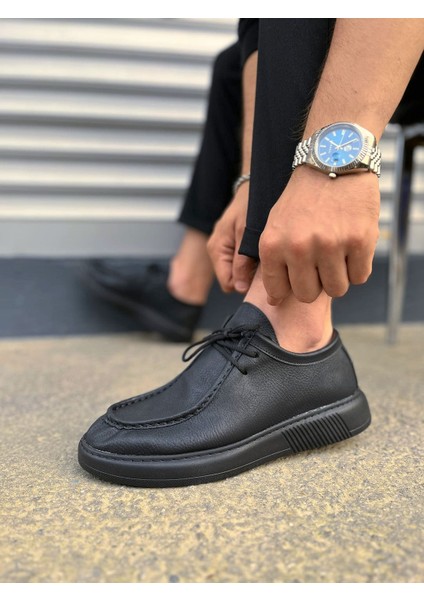 JY170 Tornado Bağcıklı Cilt Erkek Günlük Spor Klasik Ayakkabı Cst - Siyah modelleri