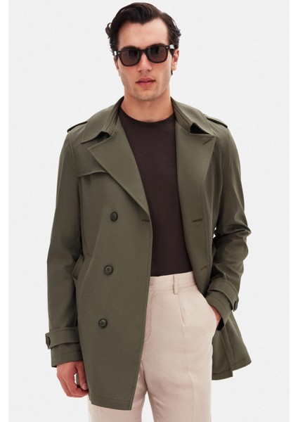 Ds Damat Regular Fit Koyu Haki Apoletli Beli Kemerli Pardösü/trenckot 1HF08ORT00013 modelleri