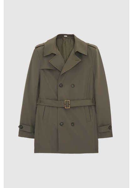 Ds Damat Regular Fit Koyu Haki Apoletli Beli Kemerli Pardösü/trenckot 1HF08ORT00013 indirimleri