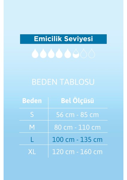Hasta Bezi, 60 Adet, 5,5 Damla Emici Külot, Büyük Beden (100-135 cm)