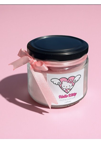 Hello Kitty Coquette Çilek Kokulu Dekoratif Kavanoz Mum modelleri