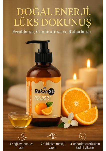 Portakal Aromalı Aphrodisiac Yenilebilir Büyük Boy Vücut Aromaterapi Masaj Yağı 250 ml fırsatları