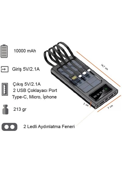Güneş Enerjili Powerbank 10000 Mah indirimleri