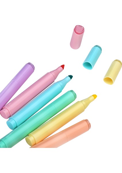 6'lı Highlighter Pastel Renk Fosforlu Kalem Seti