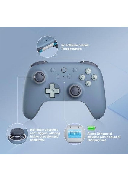 Ultimate 2c Wireless Controller For Windows Pc And Android, With 1000Hz Polling Rate, Hall Effect Joysticks And Hall Triggers, And Remappable L4/r4 Bumpers, Turbo Function (Dark Blue) fiyatları