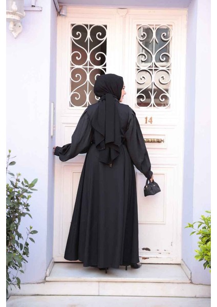 Siyah Tesettür Jile Elbise 30284S fırsatları