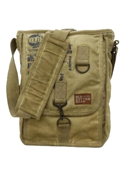 Cotton Cargo 8184 Salaş Kanvas Omuz Postacı Laptop Okul Seyahat Günlük Vintage Pamuklu Çanta (Açık Camel) modelleri