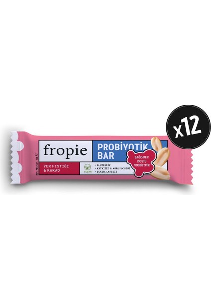 Yer Fıstığı & Kakaolu Probiyotik Bar - 35 g - 12 adet fırsatları