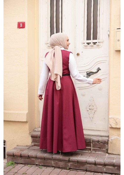 Jile Elbise Bordo Tesettür Ikili Takım 30284BR modelleri
