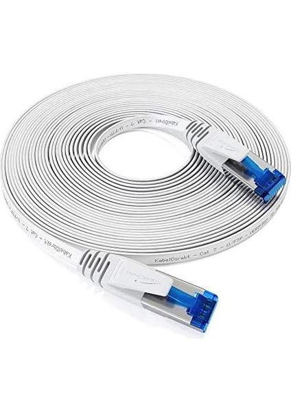 - Lan Kablosu Düz, Kırılmaz Yapı - 10M (Cat7 Kablo, 10 Gbit/s, Özellikle Esnek ve Kurulum Kablosu Olarak Uygun, Maksimum Fiber Optik Hız, RJ45, Beyaz) fiyatları