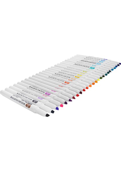 25'li Çift Taraflı Highlighter Pastel Renk Fosforlu Kalem Seti