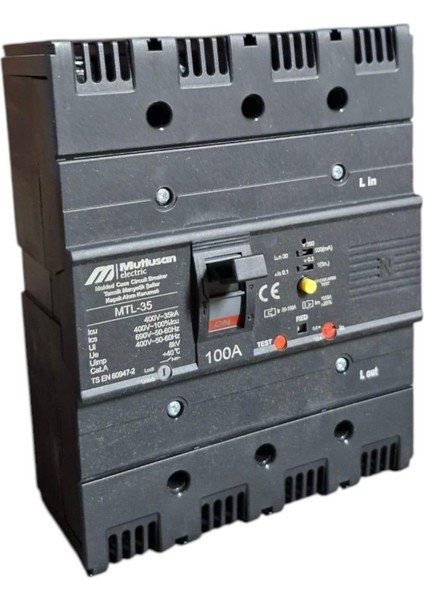 100A 4p 35KA Termik Manyetik Şalter - Kaçak Akımlı