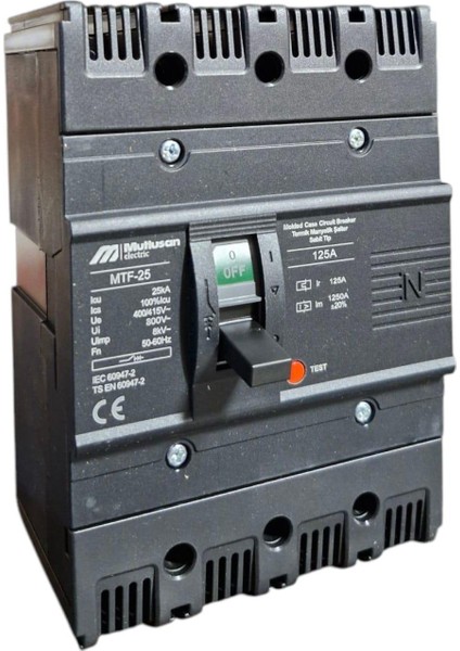 125A 4p 25KA Termik Manyetik Şalter - Sabit Tip