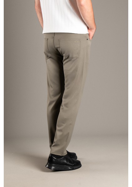 Erkek Haki Esnek Keten Pantolon modelleri