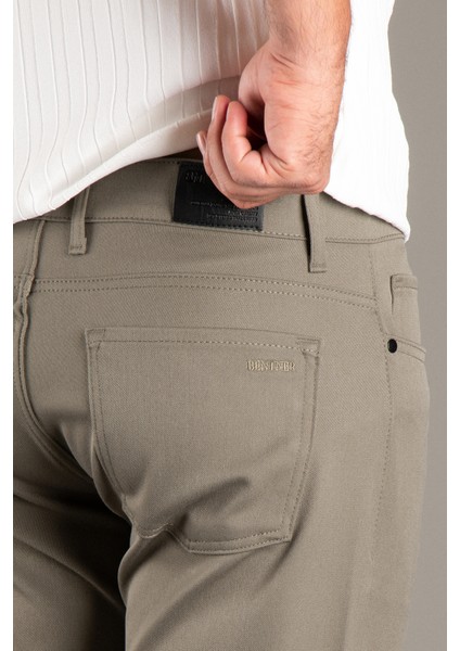 Erkek Haki Esnek Keten Pantolon indirimleri