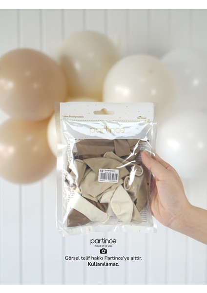 12 Adet Standart Boy 12'' Nude Karışım Balon
