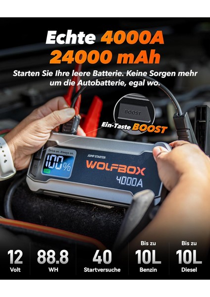 Marş Yardımı Powerbank 4000A 12V, 24000MAH Araç Akü Takviyesi ve LED Fener modelleri