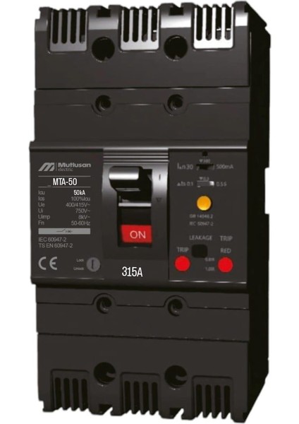 315A 3p 50KA Termik Manyetik Şalter - Ayar Sahalı