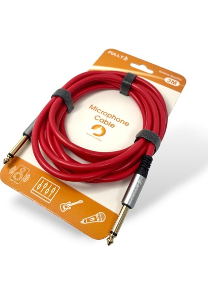 3metre 6.3mm Erkek-Erkek Mono Gitar Kablo - Kırmızı fırsatları