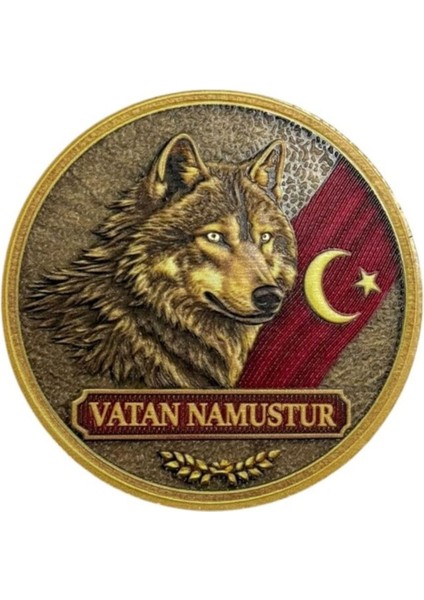 Vatan Namustur, Yuvarlak Patch Cırtlı 7 cm 3D Plastik