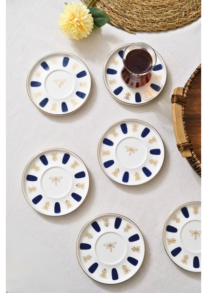 Tabak Evi Porselen Acem Zade Lacivert Çay Tabağı 12,5cm 6 Lı