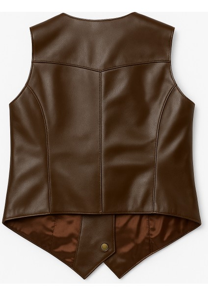 Hakiki Deri Kahverengi Kadın Yelek fiyatları