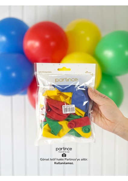 12 Adet Standart Boy 12'' Pastel Karışım Balon