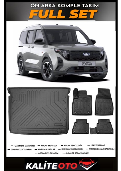 Ford Courier Bagaj Havuzu+4.5d Havuzlu Paspas Seti 2025 Model