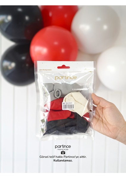 12 Adet Standart Boy 12'' Mono Karışım Balon