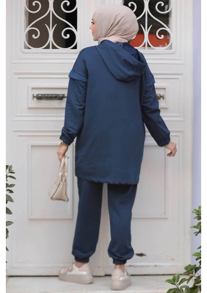 Kapşonlu Lacivert Tesettür Ikili Takım 20072L fırsatları